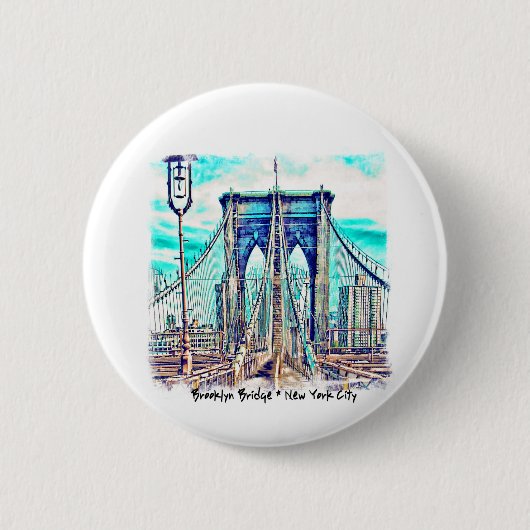Brooklyn-Brücke Button (Vorderseite)