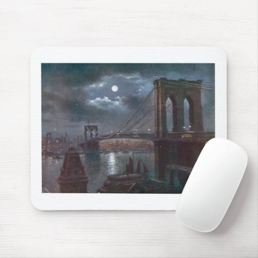 Brooklyn-Brücke durch Mondschein Mousepad (Mit Mouse)
