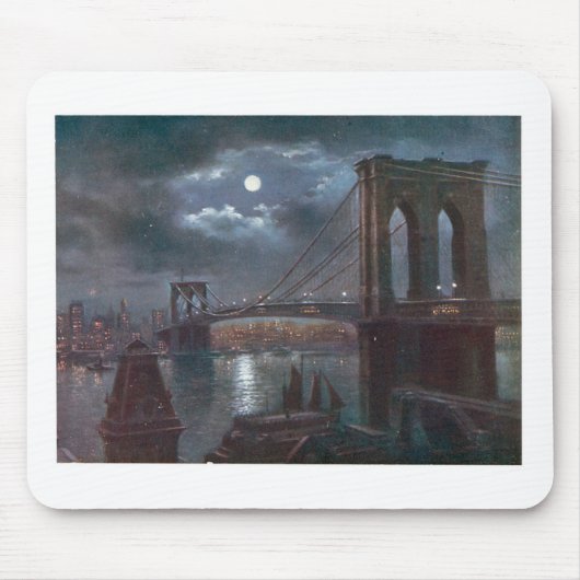 Brooklyn-Brücke durch Mondschein Mousepad (Vorne)