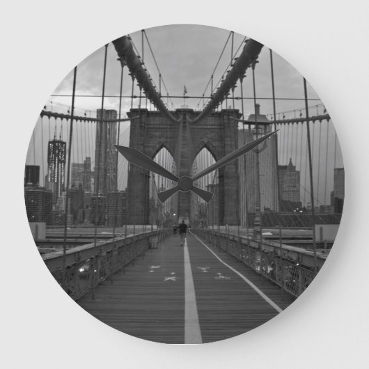 Brooklyn-Brücke Große Wanduhr (Vorderseite)
