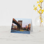Brooklyn-Brücke im NYC Vorlagen-Foto Karte (Gelbe Blume)