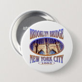Brooklyn-Brücke New York Button (Vorne & Hinten)