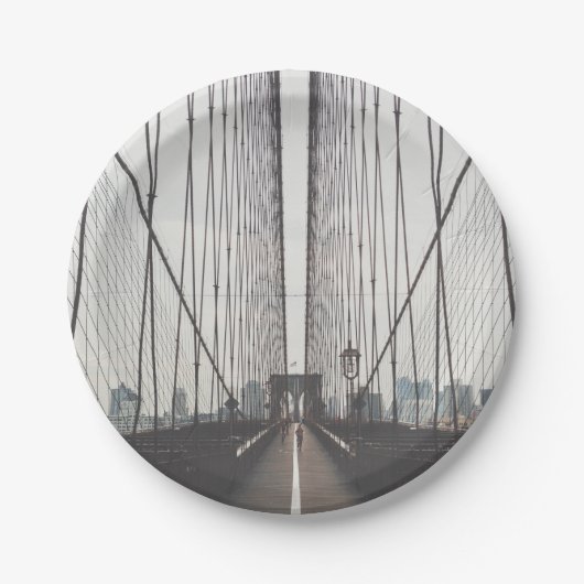 Brooklyn-Brücke, New York Pappteller (Vorderseite)