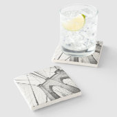 Brooklyn-Brücke, New York Steinuntersetzer (Seitenansicht)