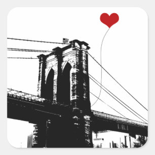 Brooklyn-Brücke Quadratischer Aufkleber