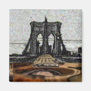 Brooklyn-Brücke u. Gitarre Magnet