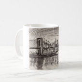 Brooklyn-Brücke und ein grauer Himmel Kaffeetasse (Vorderseite Links)