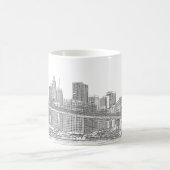 Brooklyn-Brücke und Manhattan-Skyline Kaffeetasse (Mittel)