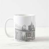 Brooklyn-Brücke und Manhattan-Skyline Kaffeetasse (Links)