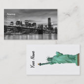 Brooklyn-Brücke und Manhattan-Skyline nachts Visitenkarte (Vorne/Hinten)