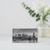 Brooklyn-Brücke und Manhattan-Skyline nachts Visitenkarte (Stehend Vorderseite)