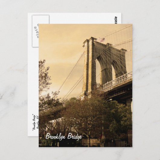 Brooklyn-Brücke von Brooklyn Postkarte (Vorne/Hinten)