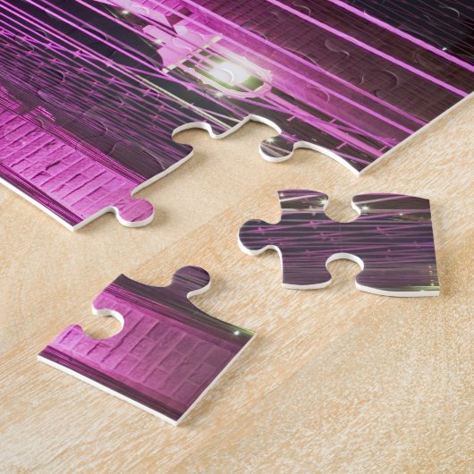 Brooklyn-Brücken-Lit lila Puzzle (Seite)