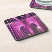 Brooklyn-Brücken-Lit lila Untersetzer (Linke Seite)