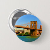 Brooklyn-Brücken-Malerei Button (Vorne & Hinten)
