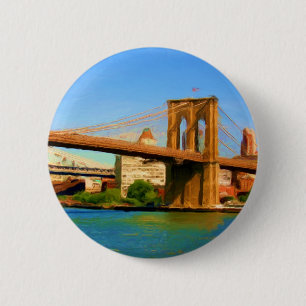 Brooklyn-Brücken-Malerei Button