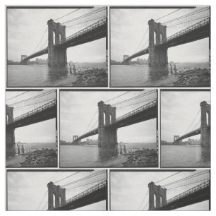 Brooklyn-Brücken-Schwarzweiss-Fotografie Stoff