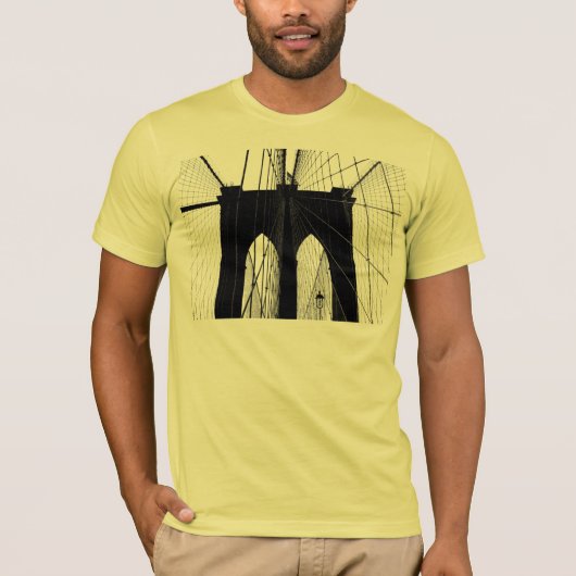Brooklyn-Brücken-Silhouetteschwarzes T-Shirt (Vorderseite)