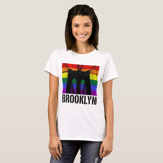 Brooklyn-Brücken-Silhouettestolz 2 T-Shirt (Vorne ganz)