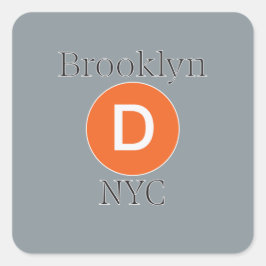 Brooklyn D Train Quadratischer Aufkleber