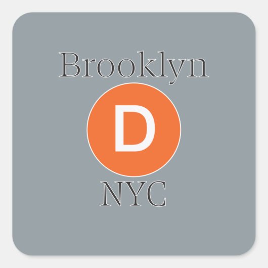 Brooklyn D Train Quadratischer Aufkleber (Vorderseite)