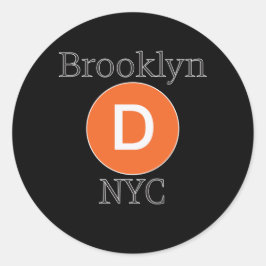 Brooklyn D Zug Runder Aufkleber