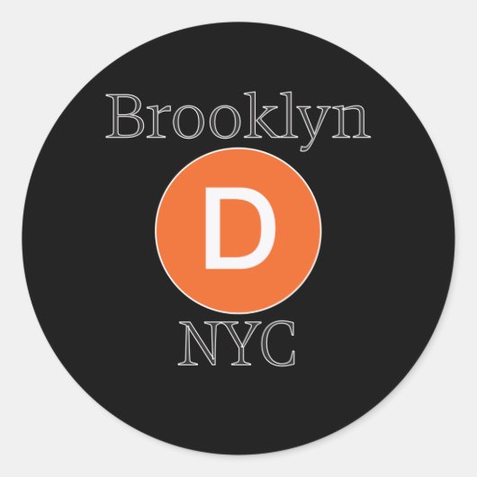 Brooklyn D Zug Runder Aufkleber (Vorderseite)