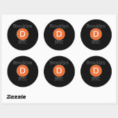 Brooklyn D Zug Runder Aufkleber (Blatt)