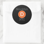 Brooklyn D Zug Runder Aufkleber (Tasche)