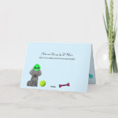 Brooklyn, der Weimaraner-Geburtstagsblast in Blau Feiertagskarte (Rückseite)