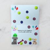 Brooklyn, der Weimaraner-Geburtstagsblast in Blau Feiertagskarte (Innenseite)