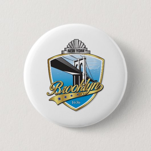 Brooklyn Design Gold Button (Vorderseite)