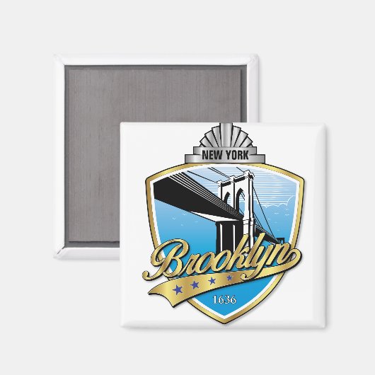 Brooklyn Design Gold Magnet (Vorderseite/Rückseite)