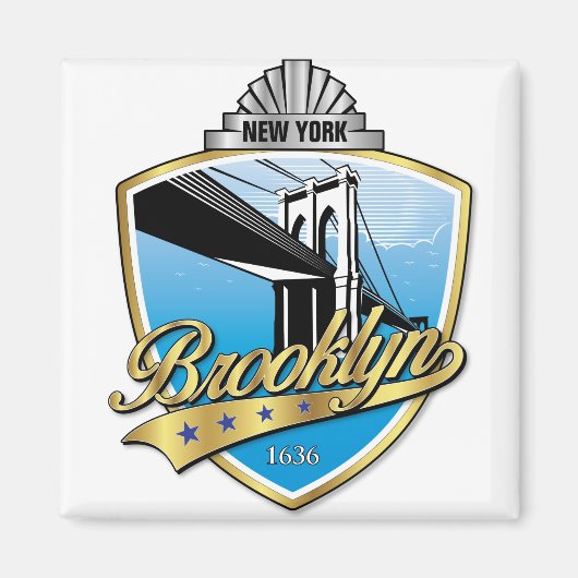 Brooklyn Design Gold Magnet (Vorne)