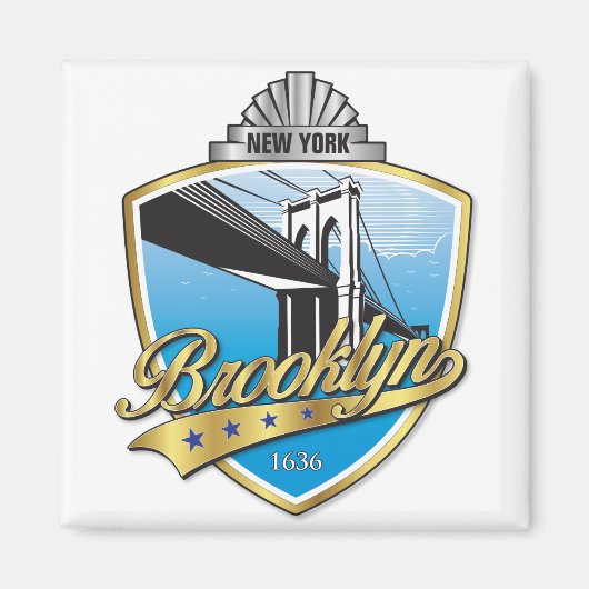 Brooklyn Design Gold Magnet (Vorne)