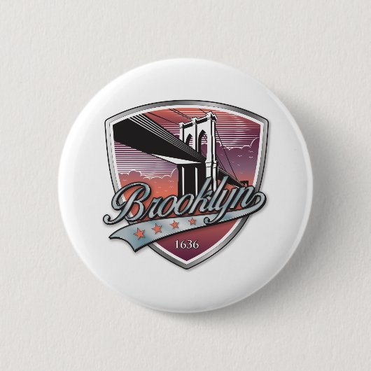 Brooklyn Design Silber Button (Vorderseite)