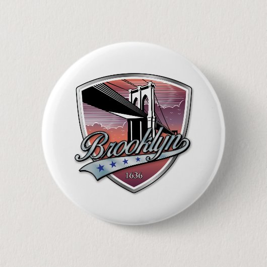 Brooklyn Design Silber Button (Vorderseite)
