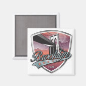Brooklyn Design Silber Metallic Magnet (Vorderseite/Rückseite)