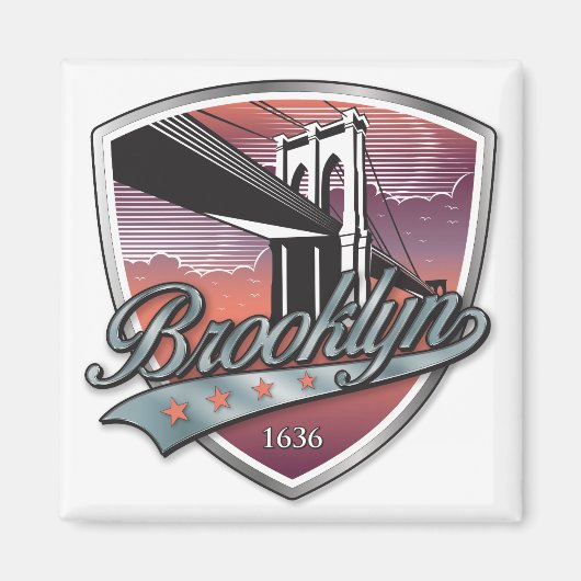Brooklyn Design Silber Metallic Magnet (Vorne)