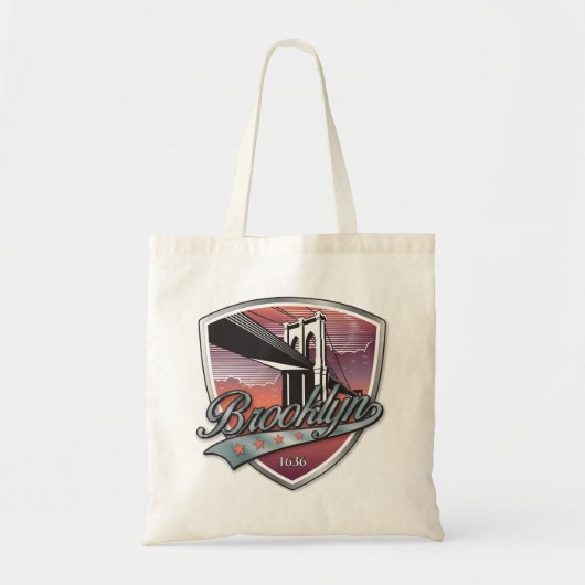 Brooklyn Design Silber Metallic Tragetasche (Vorne)