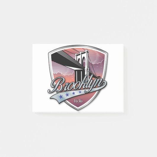 Brooklyn Design Silber Post-it Klebezettel (Vorderseite)