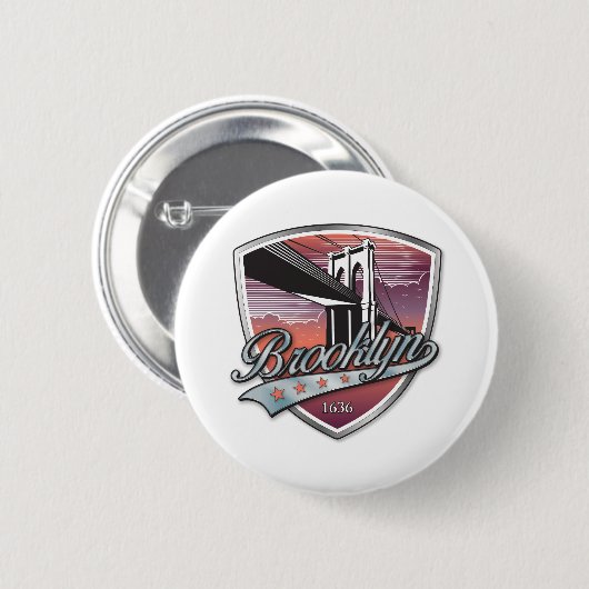 Brooklyn Design Silver Button (Vorne & Hinten)