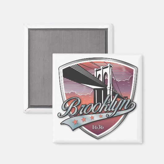 Brooklyn Design Silver Magnet (Vorderseite/Rückseite)