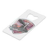 Brooklyn Design Silver Metallic Geldbeutel Flaschenöffner (Rückseite Schrägansicht)