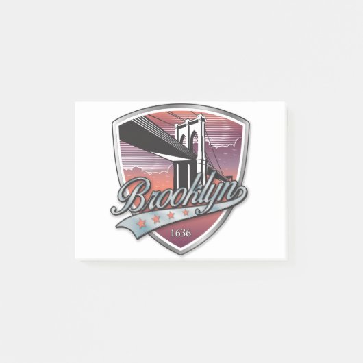 Brooklyn Design Silver Post-it Klebezettel (Vorderseite)