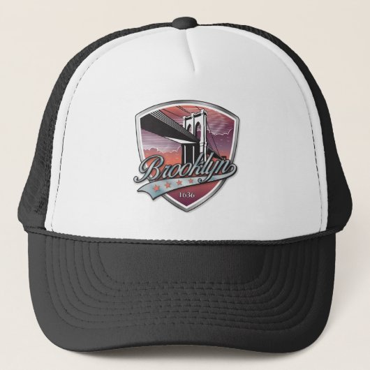 Brooklyn Design Silver Truckerkappe (Vorderseite)