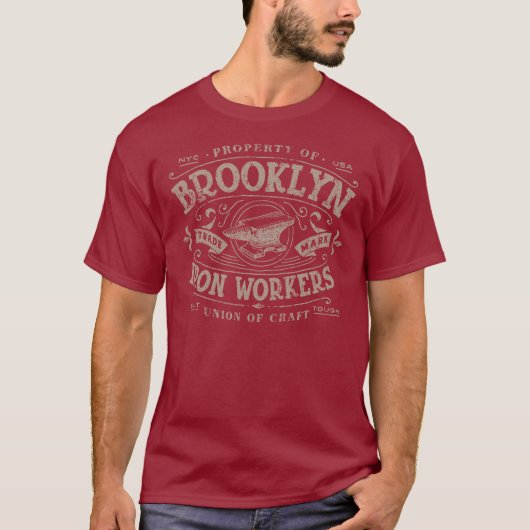 Brooklyn-Eisen-Arbeitskraft-Vintager T - Shirt (Vorderseite)