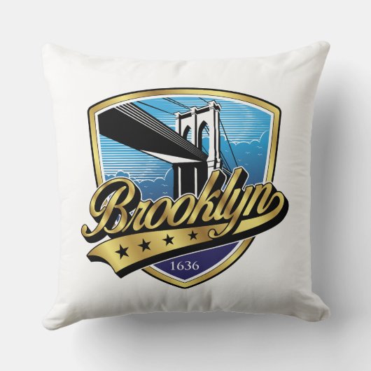 Brooklyn Elegant Gold Swoosh Logo Design Kissen (Rückseite)