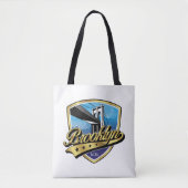 Brooklyn Elegant Gold Swoosh Logo Design Tasche (Vorderseite)