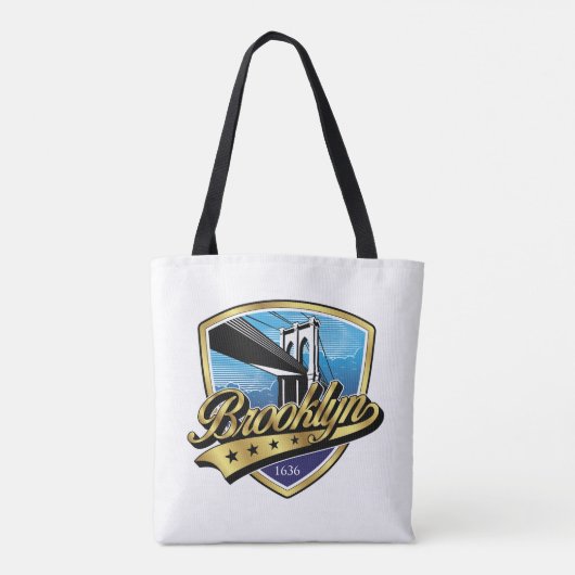 Brooklyn Elegant Gold Swoosh Logo Design Tasche (Rückseite)